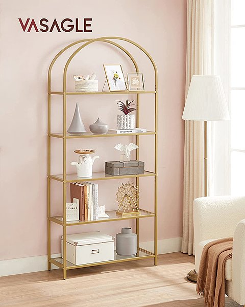 Shelving Unit Songmics Montrie 183,5 cm gold ...