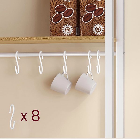 Shelving Unit Songmics Vasagle Nori Kitchen shelf with drawer 60 cm, white/brown ...
