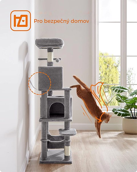 Cat scratching post Songmics Fantex grey .