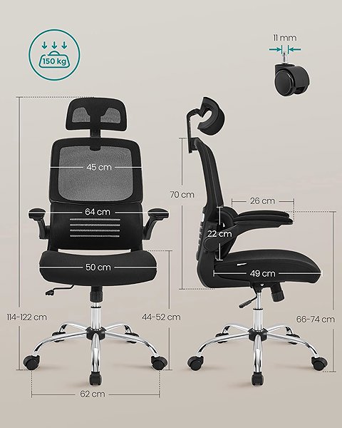 Office Chair SONGMICS Adari black ...