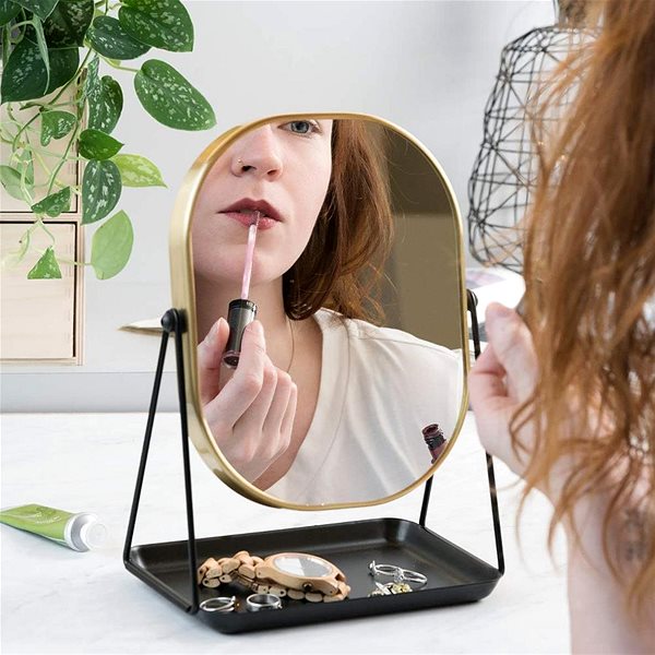 Makeup Mirror Sortland Narvik cosmetic mirror - gold and black ...