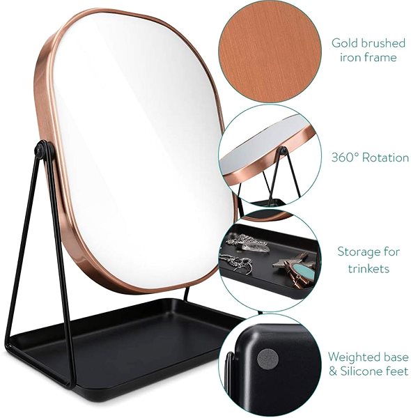Makeup Mirror Sortland Narvik cosmetic mirror - copper-black ...
