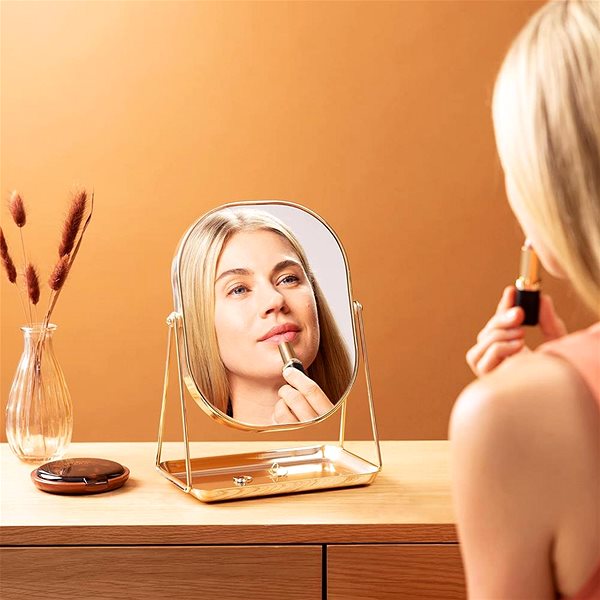 Makeup Mirror Sortland Narvik cosmetic mirror - golden pink ...