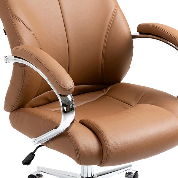 Office Armchair Sortland Dalen, genuine leather - light brown ...