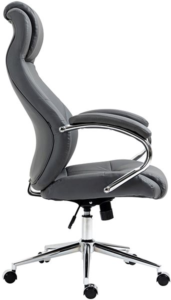 Office Armchair Sortland Dalen, genuine leather - grey ...