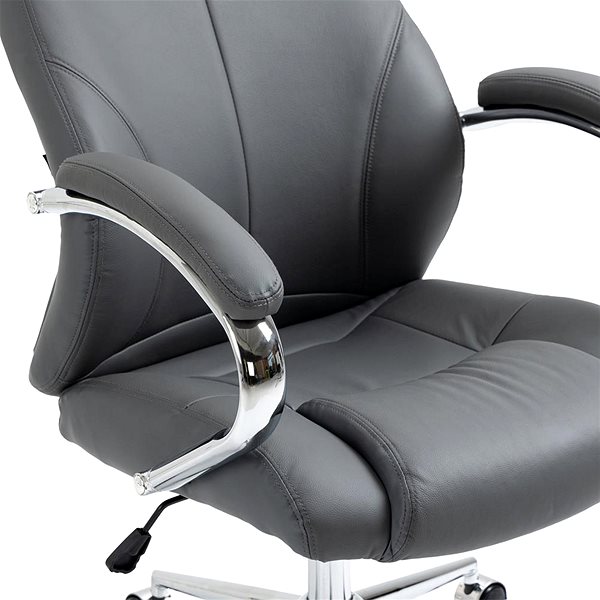 Office Armchair Sortland Dalen, genuine leather - grey ...