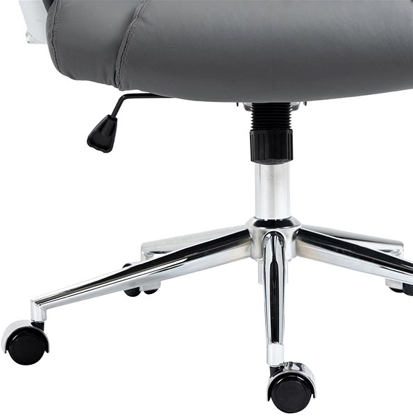 Office Armchair Sortland Dalen, genuine leather - grey ...