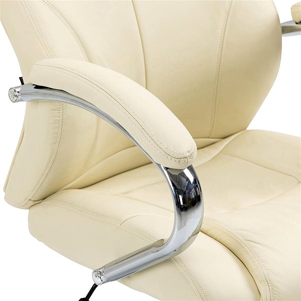 Office Armchair Sortland Dalen, genuine leather - cream ...