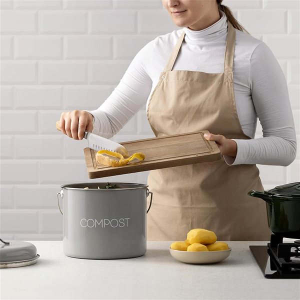 Rubbish Bin Sortland Nordic Kitchen composter, 3 l, metal - grey ...