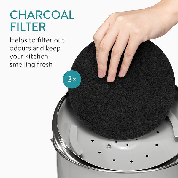 Rubbish Bin Sortland Nordic Kitchen composter, 3 l, metal - grey ...