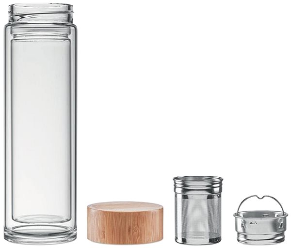 Thermos Sortland Bottle with double wall and tea strainer, 400 ml .