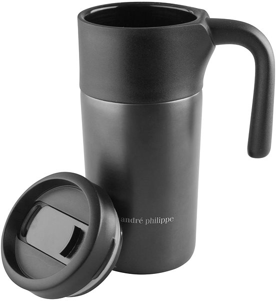 Thermal Mug Sortland Thermo mug André Philippe with handle 330 ml, black ...