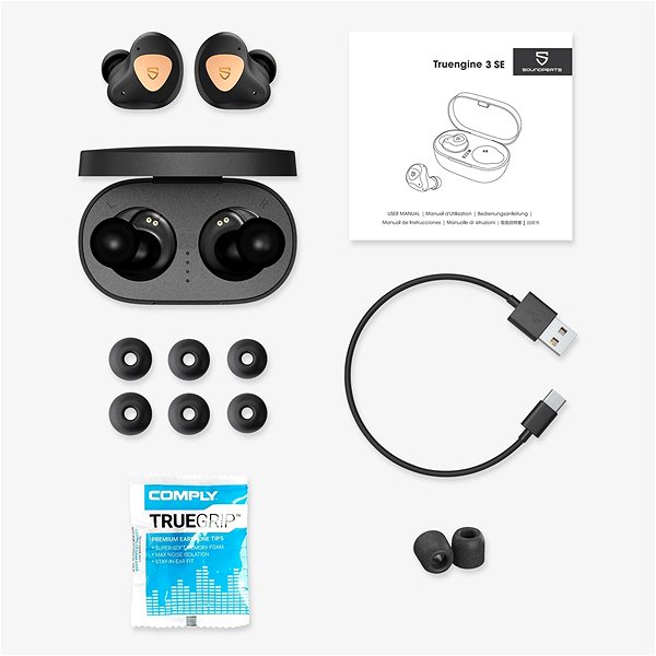 Kabellose Kopfhörer Soundpeats Truengine 3SE Packungsinhalt