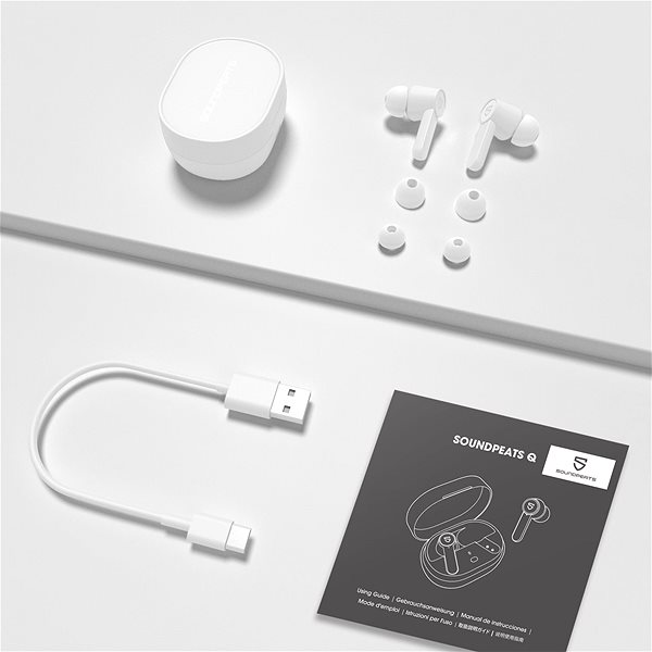 Wireless Headphones Soundpeats Q White Package content
