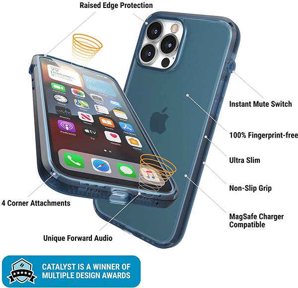 Telefon tok Catalyst Influence iPhone 13 Pro Max kék tok ...