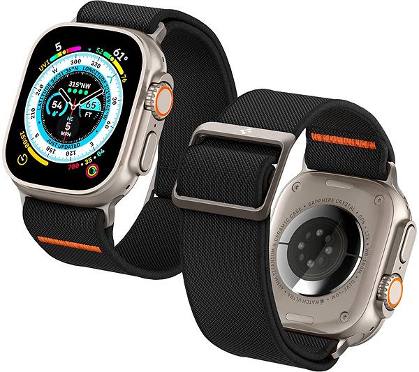 Remienok na hodinky Spigen Lite Fit Ultra Black Apple Watch 49 mm / 45 mm / 44 mm / 42 mm ...