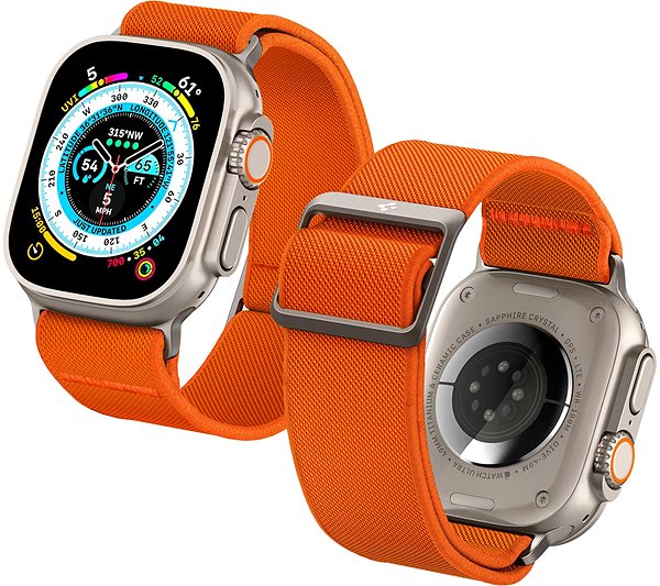 Szíj Spigen Lite Fit Ultra Apple Watch 49mm / 45mm / 44mm / 42mm - narancsszín ...