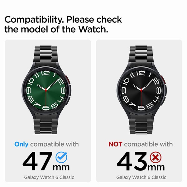 Remienok na hodinky Spigen Modern Fit 316L Band Black Samsung Galaxy Watch6 Classic 47 mm ...