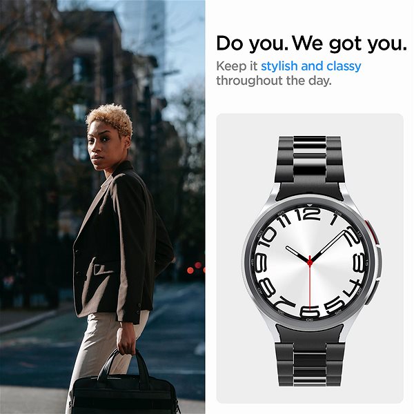 Armband Spigen Modern Fit 316L Band Black Samsung Galaxy Watch6 Classic 47mm ...