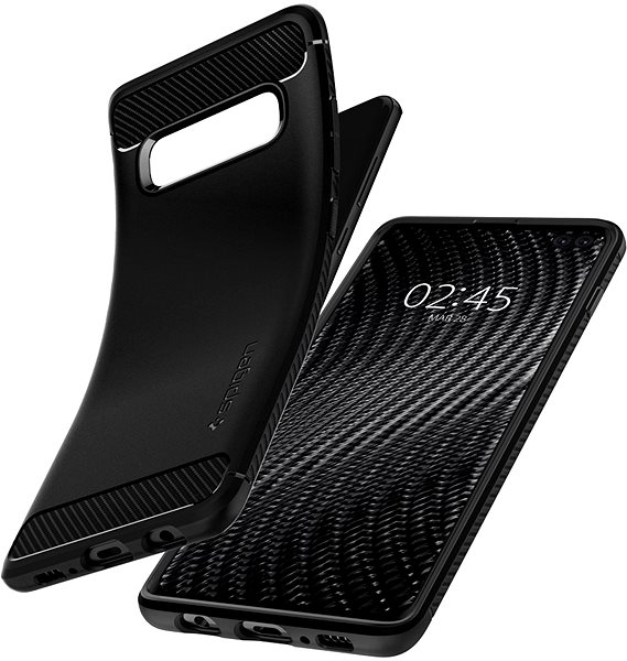Telefon tok Spigen Rugged Armor Samsung Galaxy S10+ fekete tok ...