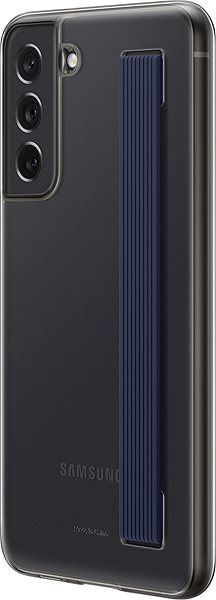 Telefon tok Samsung Galaxy S21 FE 5G félig átlátszó szürke tok pánttal ...