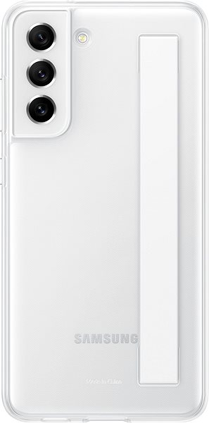 Telefon tok Samsung Galaxy S21 FE 5G félig átlátszó fehér tok pánttal ...