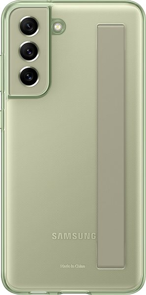 Kryt na mobil Samsung Galaxy S21 FE 5G Polopriehľadný zadný kryt s pútkom olivovo zelený ...