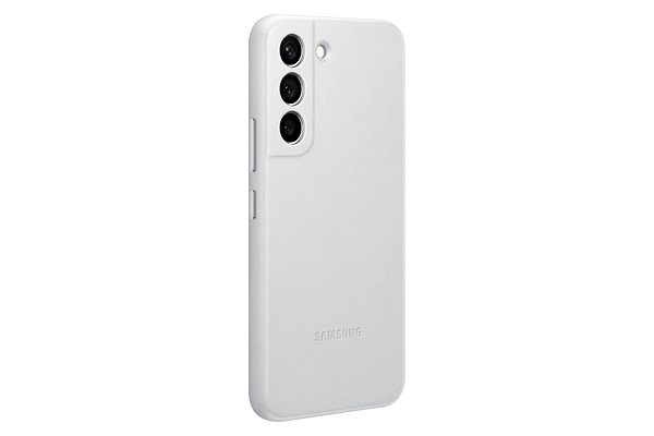 Telefon tok Samsung Galaxy S22 5G világosszürke bőr tok ...