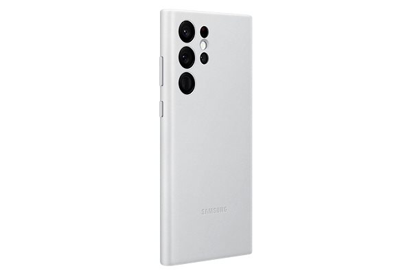 Kryt na mobil Samsung Galaxy S22 Ultra 5G Kožený zadný kryt svetlo sivý ...