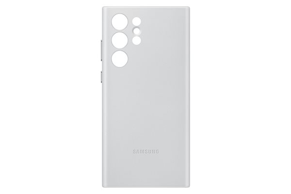 Telefon tok Samsung Galaxy S22 Ultra 5G világosszürke bőr tok ...