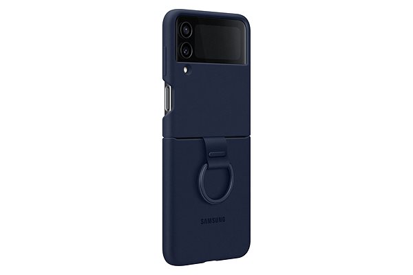 Telefon tok Samsung Galaxy Z Flip4 Szilikon tok gyűrűvel - tengerészkék ...