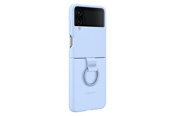 Handyhülle Samsung Galaxy Z Flip4 Silikonhülle mit Fingerhalter hellblau ...