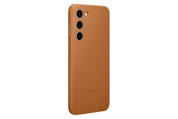 Telefon tok Samsung Galaxy S23+ Bőr hátlap Camel ...