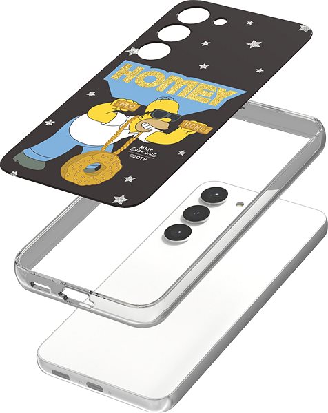 Kryt na mobil Samsung Galaxy S23 Rámček Simpsonovci k ochrannému krytu Frame čierny ...