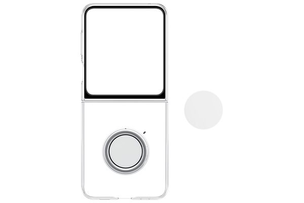 Handyhülle Samsung Galaxy Z Flip5 Transparentes Cover mit abnehmbarem Zubehörhalter Transparent ...