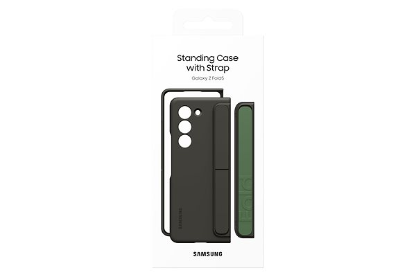 Kryt na mobil Samsung Galaxy Z Fold5 Ochranný kryt so stojanom a pútkom Grafitový.