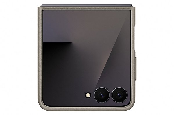 Telefon tok Samsung Galaxy Z Flip7 taupe (szürkésbarna) vegán bőr tok ...