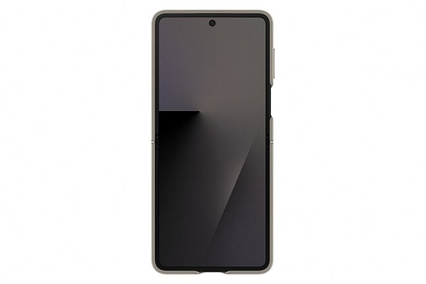 Telefon tok Samsung Galaxy Z Flip7 taupe (szürkésbarna) vegán bőr tok ...