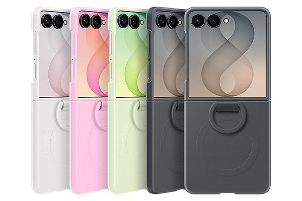 Telefon tok Samsung Galaxy Z Flip8 szilikon mágneses tok ujjgyűrűvel, Graphite ...