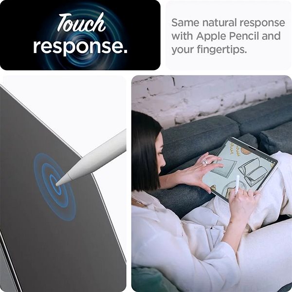 Glass Screen Protector Spigen Paper Touch EZ Fit 1 Pack iPad Pro 13
