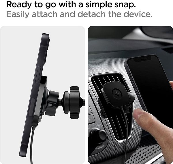 Telefontartó Spigen OneTap MagSafe Car Mount ITS12W Black ...