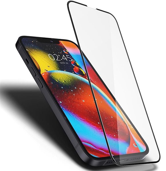 Schutzglas Spigen tR Slim HD Black 1 Pack für iPhone 13 mini Mermale/Technologie
