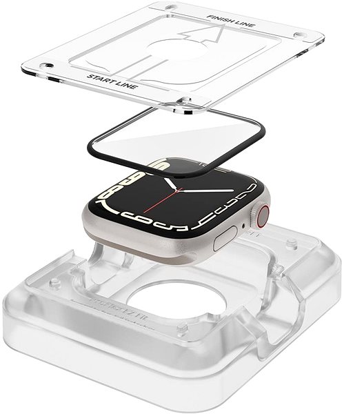 Glass Screen Protector Spigen ProFlex EZ Fit 2 Pack Apple Watch 8/7 41mm Features/technology