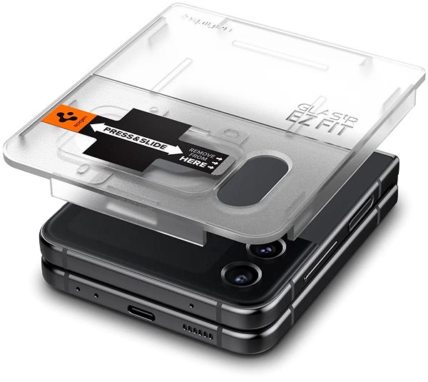 Üvegfólia Spigen EZ Fit Cover+Hinge Film 2 Pack FC Black Samsung Galaxy Z Flip4 üvegfólia ...
