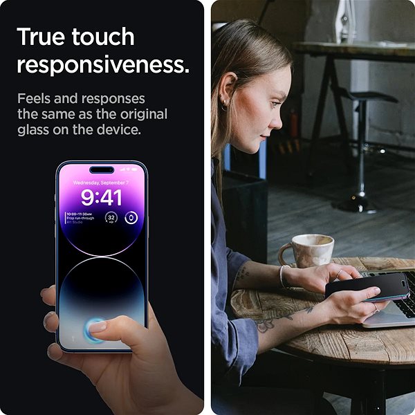 Üvegfólia Spigen Glass EZ Fit Privacy 2 Pack iPhone 14 Pro üvegfólia ...