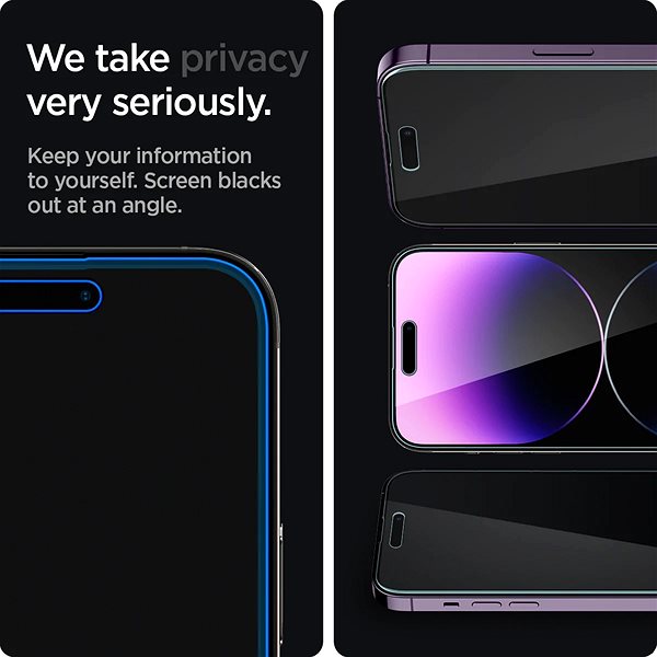 Üvegfólia Spigen Glass EZ Fit Privacy 2 Pack iPhone 14 Pro üvegfólia ...