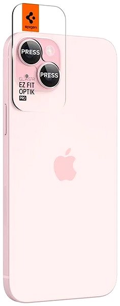 Üvegfólia Spigen Glass tR EZ Fit Optik Pro 2 Pack Pink iPhone 15/15 Plus/14/14 Plus üvegfólia ...