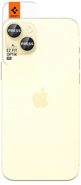 Üvegfólia Spigen Glass tR EZ Fit Optik Pro 2 Pack Yellow iPhone 15/15 Plus/14/14 Plus üvegfólia ...