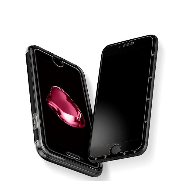 Üvegfólia Spigen Glas.tR SLIM HD 1 Pack iPhone SE 2022/SE 2020/8/7 üvegfólia Lifestyle