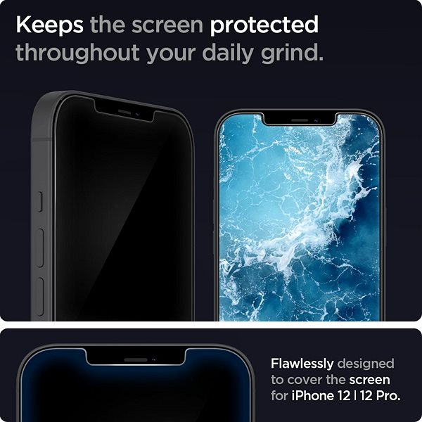 Glass Screen Protector Spigen Glas tR EZ Fit 2P iPhone 12/iPhone 12 Pro Features/technology